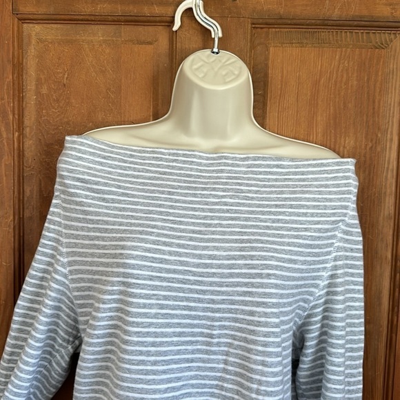 James Perse Standard Womens Grey White Striped Cowl Neck Size 2 (Medium) - Picture 3 of 11